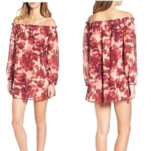 For Love And Lemon Wild Rose Off The Shoulder Dress Sz Large